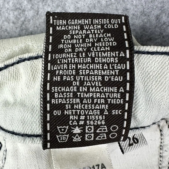 7 Seven For All Mankind 7FAM Jeans Womens 26 Beige Blue Metallic Coated Skinny* - Picture 15 of 16